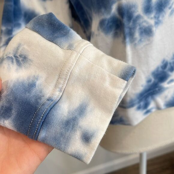 Aqua Long sleeve tye-Dye cropped sweatshirt - Picture 2 of 4